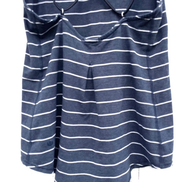 Lululemon Striped Cami Tank | Size Small | Navy & White | Crisscross Back - Picture 4 of 5